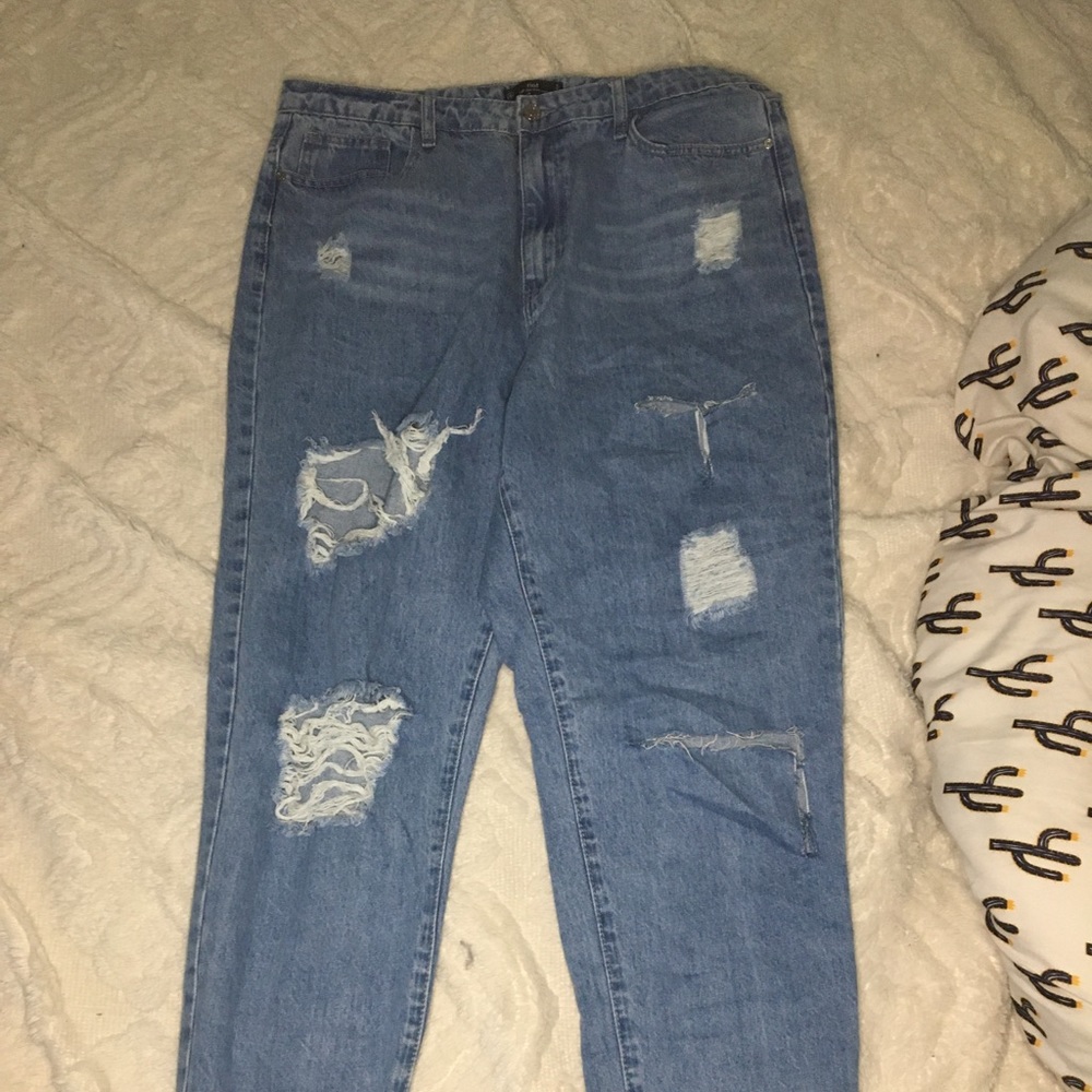 distressed mom jeans